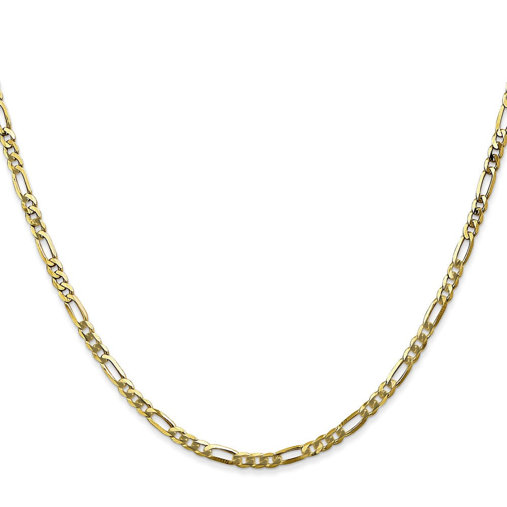 10K Yellow Gold 2.75mm Flat Figaro Chain Necklace