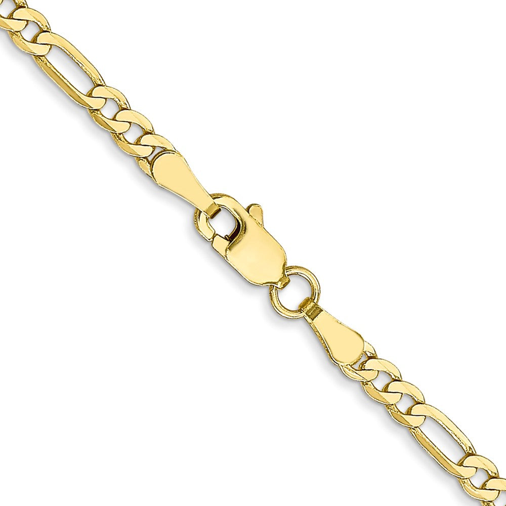 10K Yellow Gold 2.75mm Flat Figaro Chain Necklace