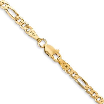 16 Inch 10K 3mm Flat Figaro Chain Necklace