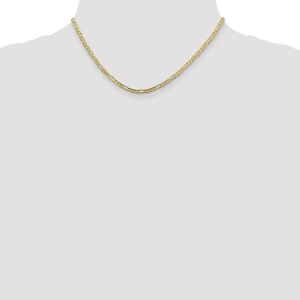 16 Inch 10K 3mm Flat Figaro Chain Necklace