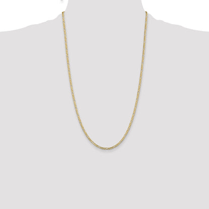 10K Yellow Gold 10K 3mm Flat Figaro Chain