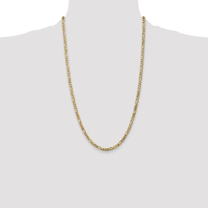 10K Yellow Gold 10K 4mm Flat Figaro Chain