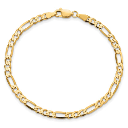 10K Yellow Gold 10K 4mm Flat Figaro Chain