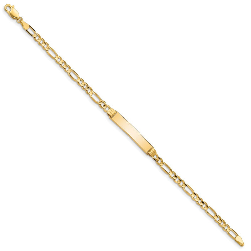 10k Yellow Gold Figaro Link ID Chain Bracelet