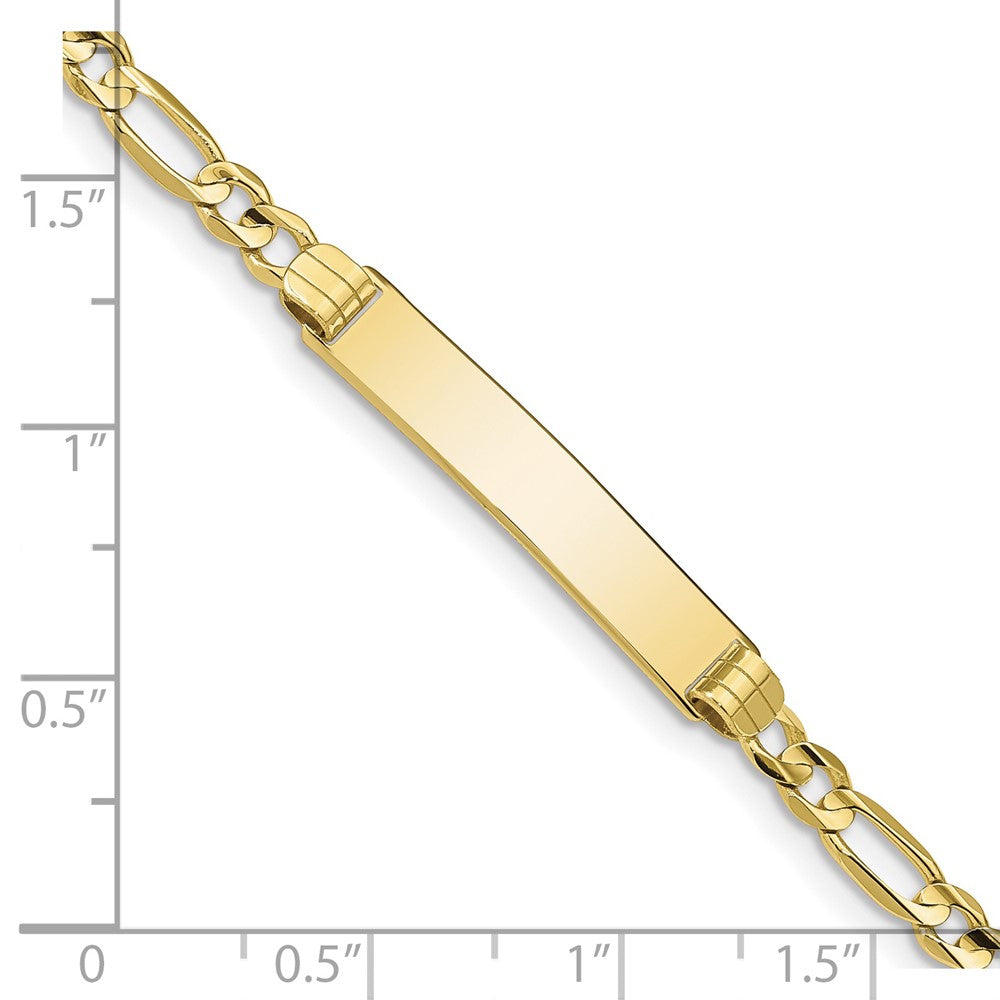10k Yellow Gold Figaro Link ID Chain Bracelet
