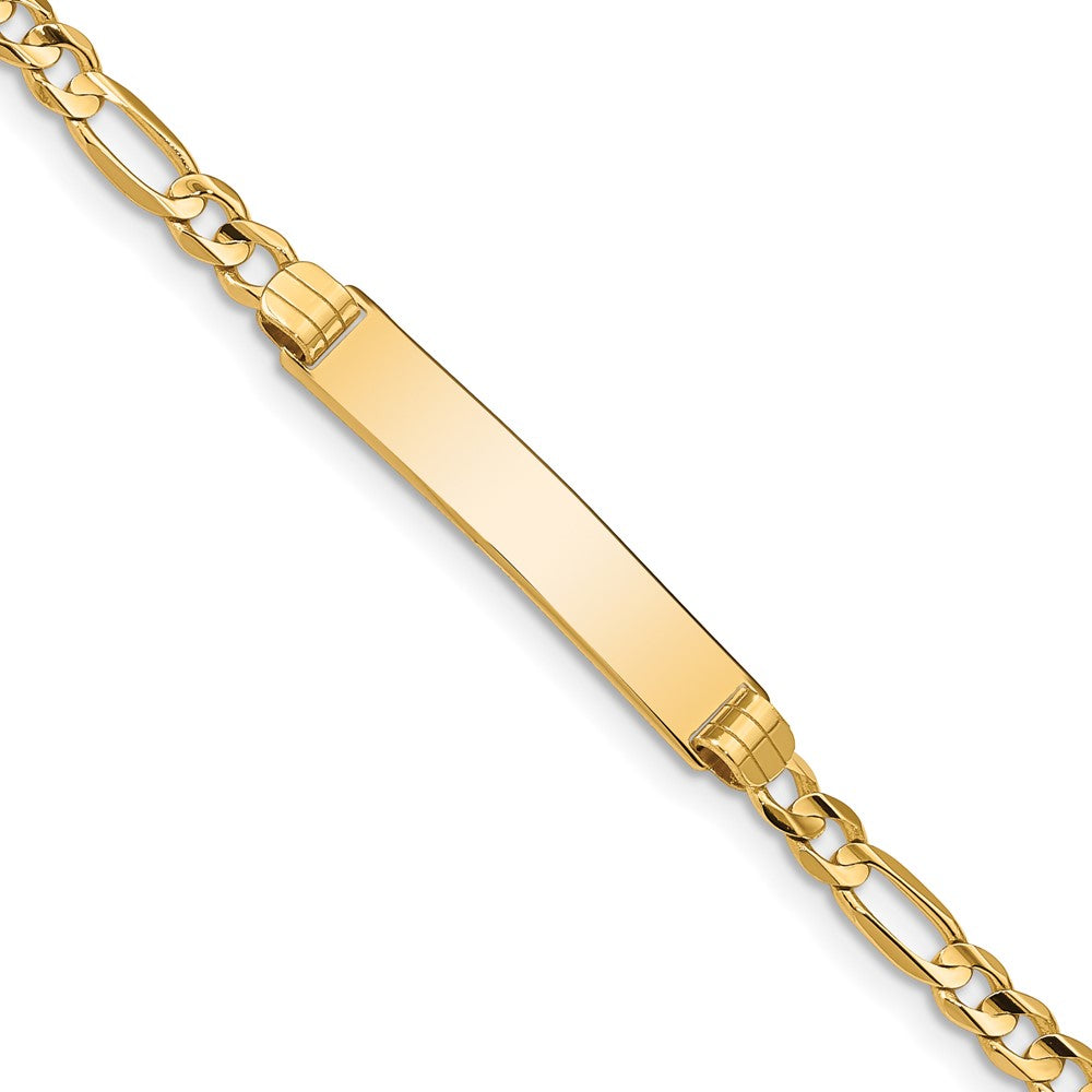 10k Yellow Gold Figaro Link ID Chain Bracelet