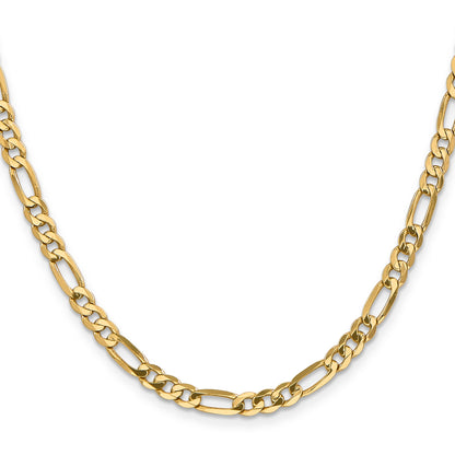 10K Yellow Gold 10K 4.75mm Flat Figaro Chain