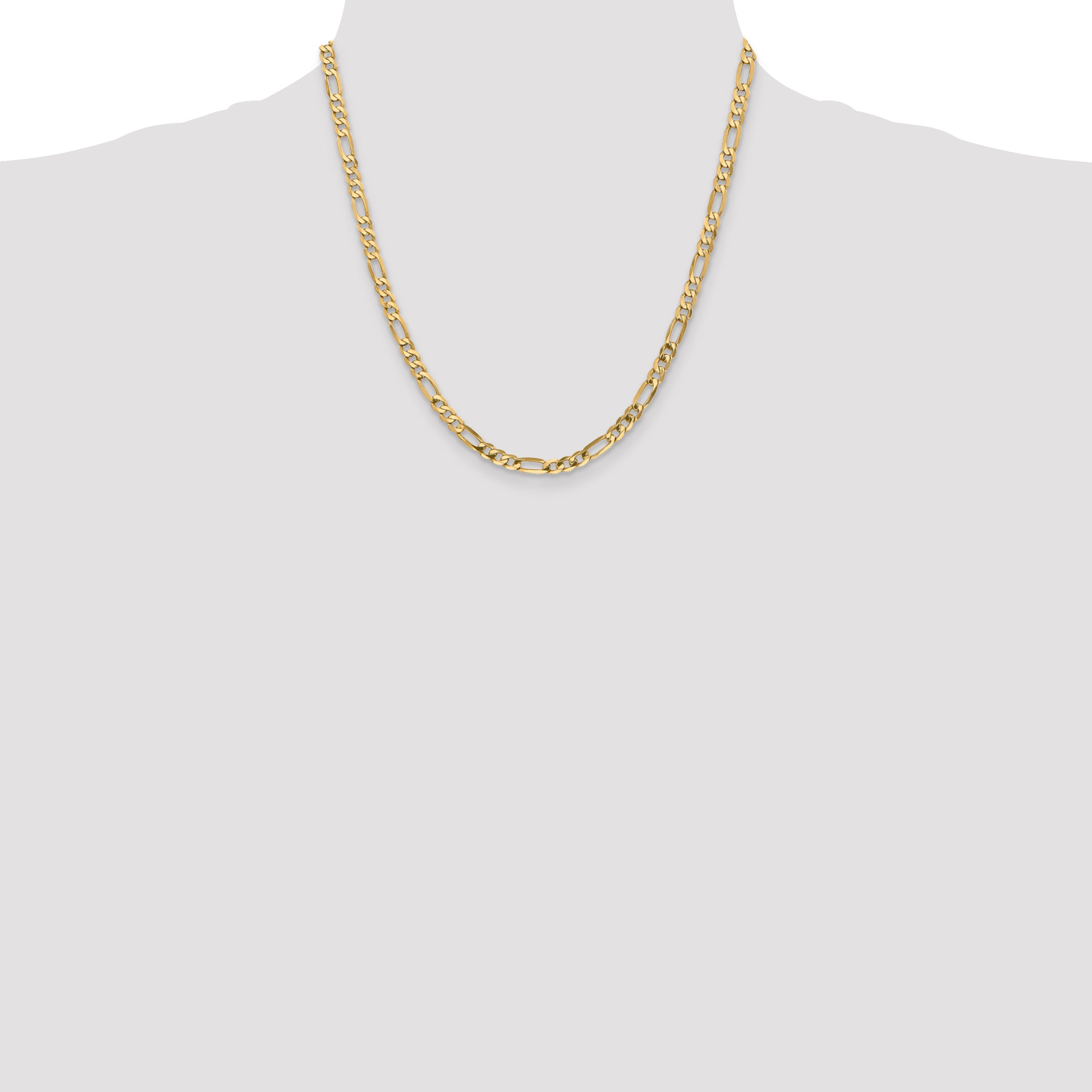 10K Yellow Gold 10K 4.75mm Flat Figaro Chain