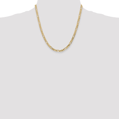 10K Yellow Gold 10K 4.75mm Flat Figaro Chain