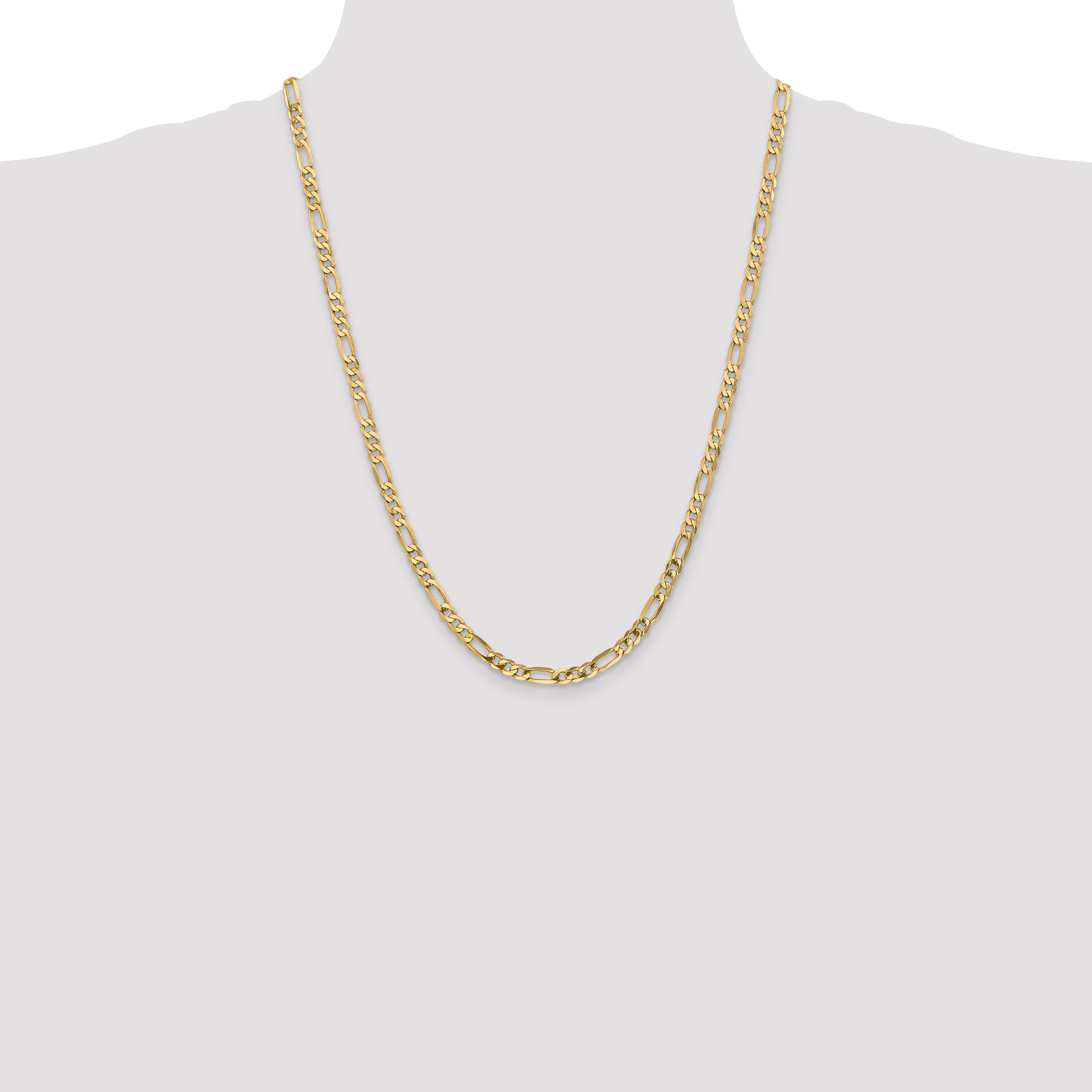 10K Yellow Gold 10K 4.75mm Flat Figaro Chain