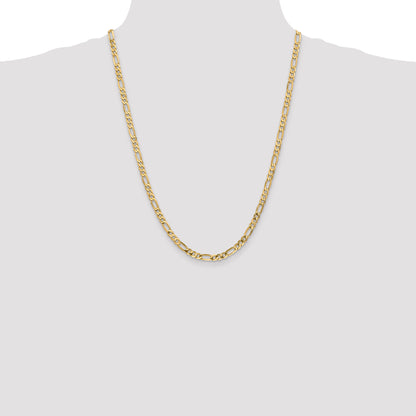 10K Yellow Gold 10K 4.75mm Flat Figaro Chain