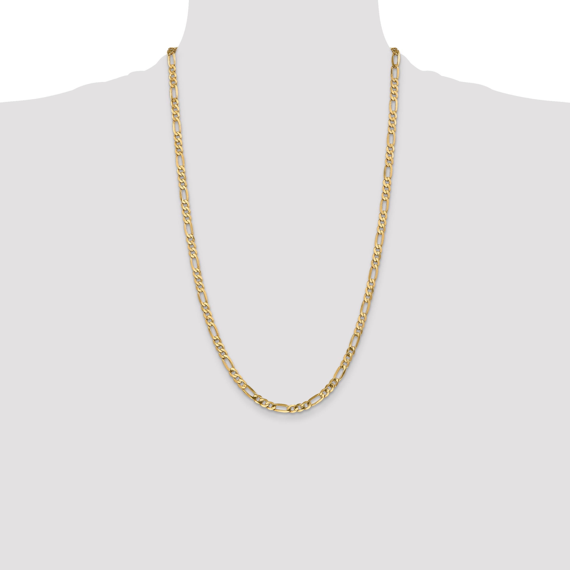 10K Yellow Gold 10K 4.75mm Flat Figaro Chain
