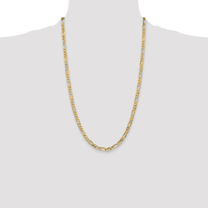 10K Yellow Gold 10K 4.75mm Flat Figaro Chain