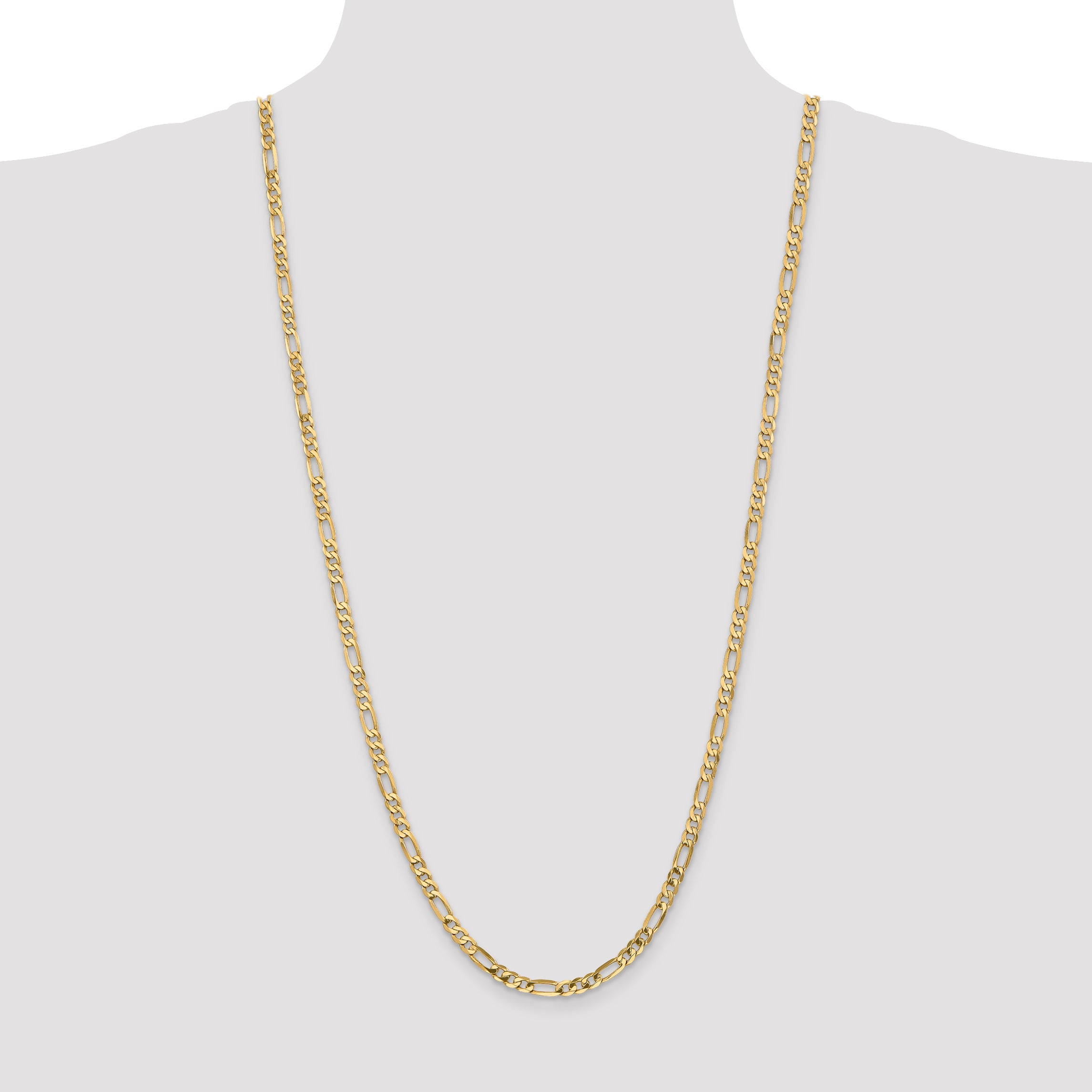 10K Yellow Gold 10K 4.75mm Flat Figaro Chain