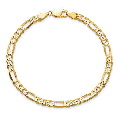 10K Yellow Gold 10K 4.75mm Flat Figaro Chain