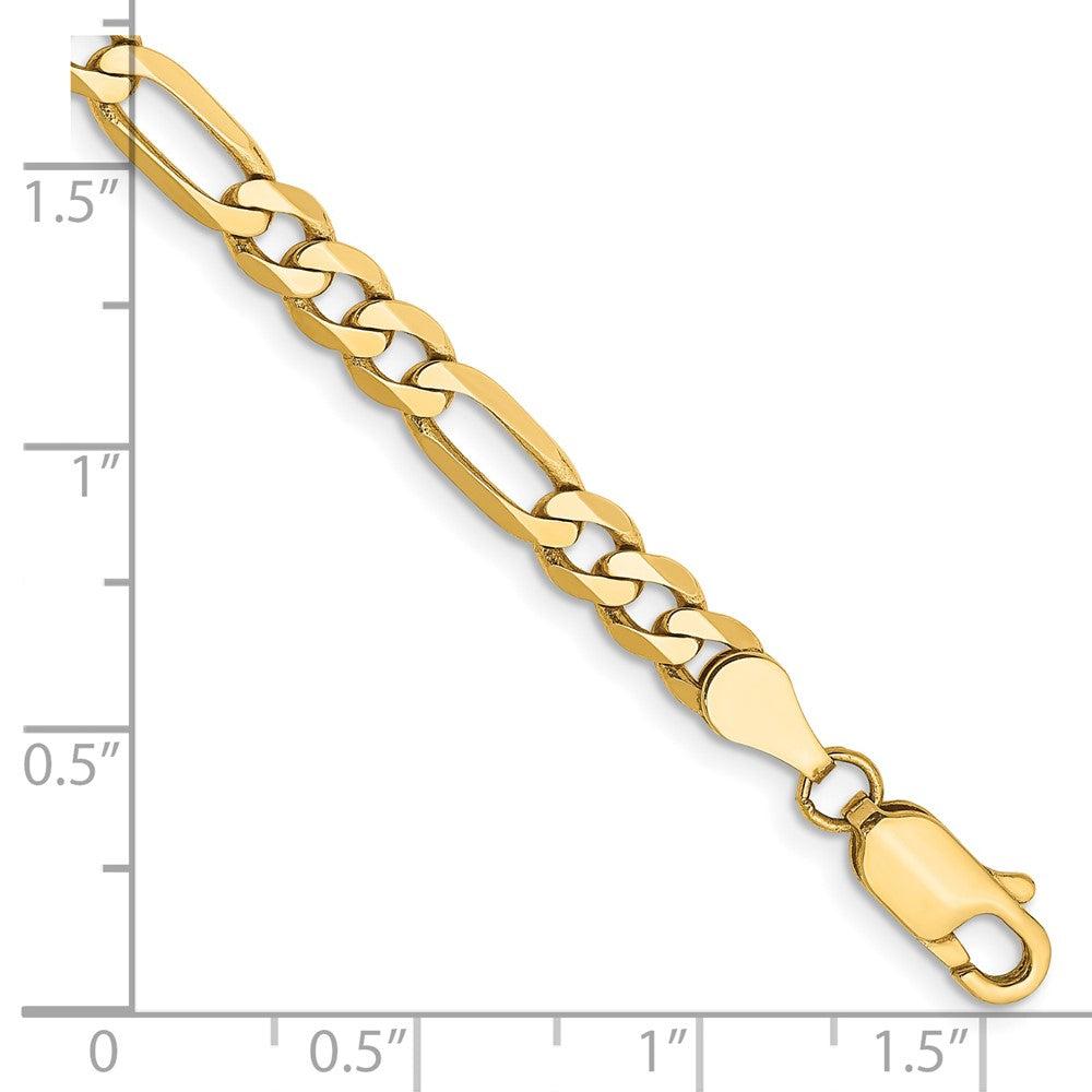 10K Yellow Gold 4.75mm Flat Figaro Chain Bracelet