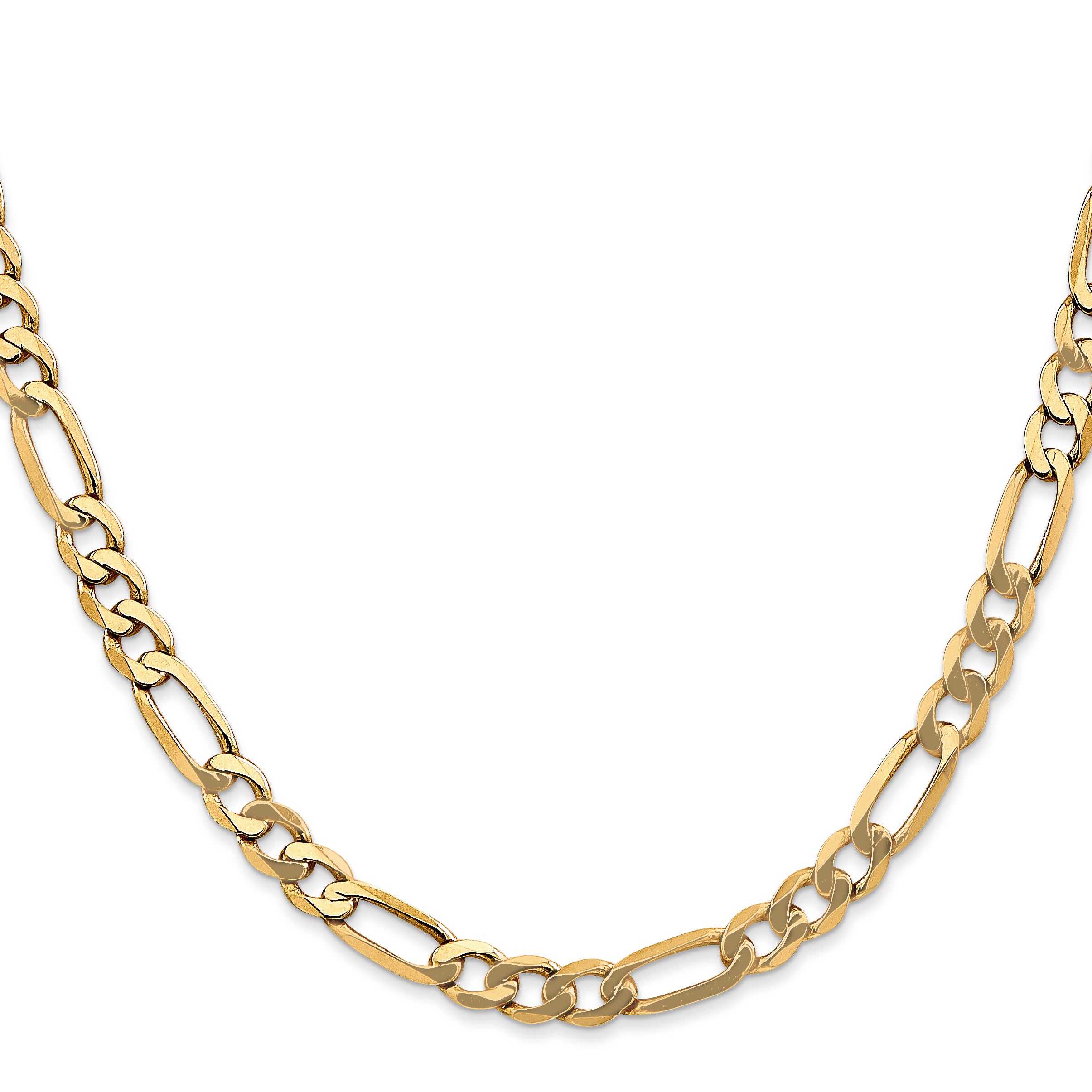 10K Yellow Gold 10K 5.25mm Flat Figaro Chain