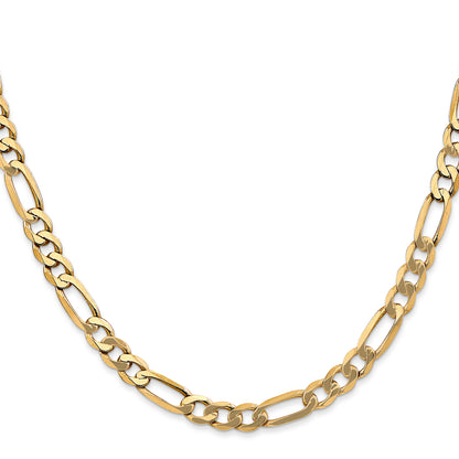 10K Yellow Gold 10K 5.25mm Flat Figaro Chain