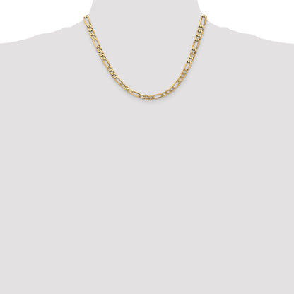 10K Yellow Gold 10K 5.25mm Flat Figaro Chain