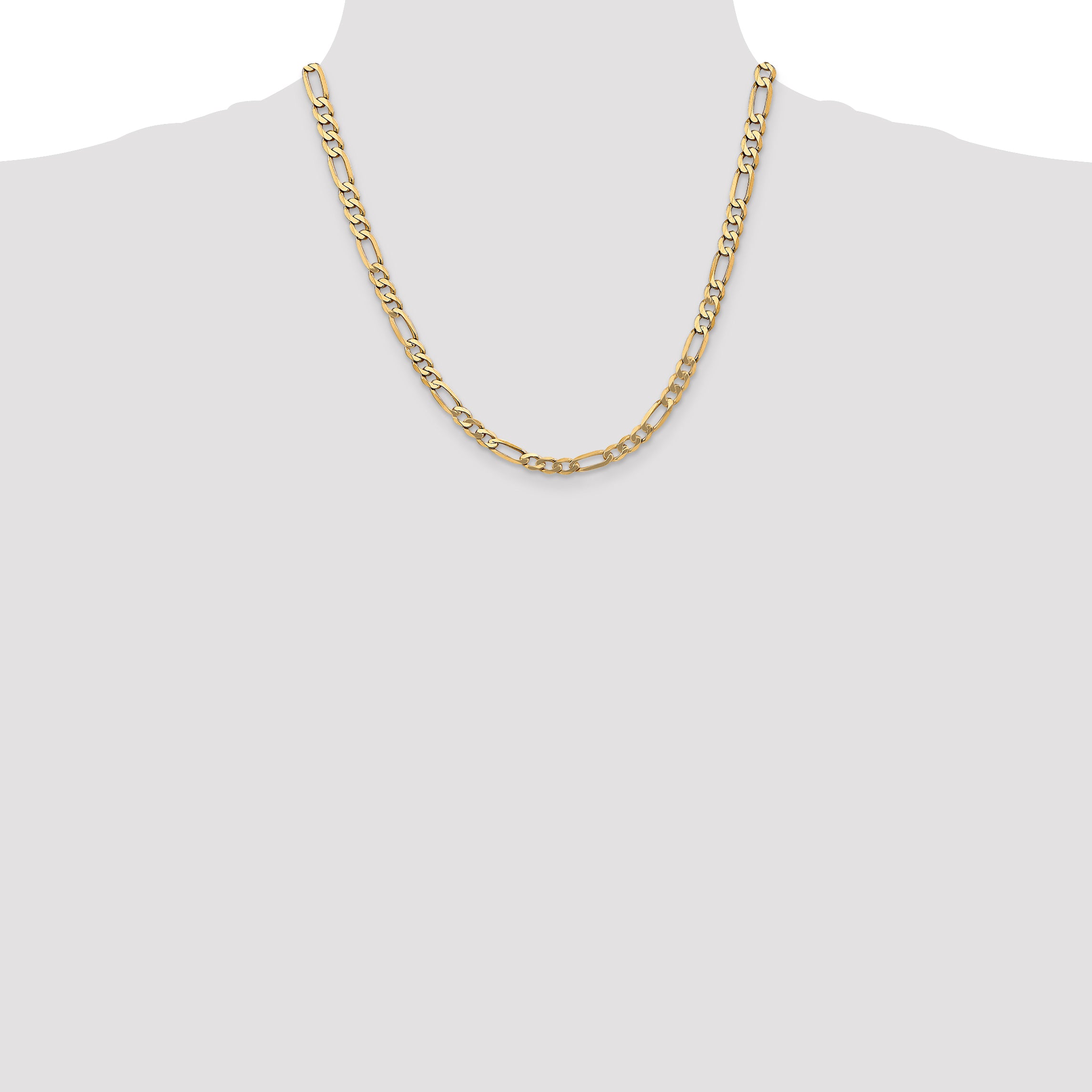 10K Yellow Gold 10K 5.25mm Flat Figaro Chain