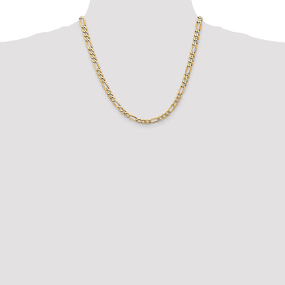 10K Yellow Gold 10K 5.25mm Flat Figaro Chain