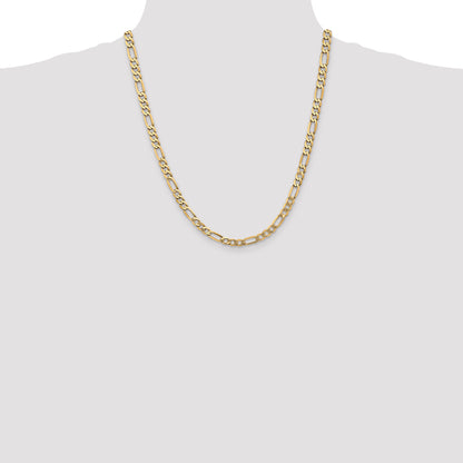 10K Yellow Gold 10K 5.25mm Flat Figaro Chain