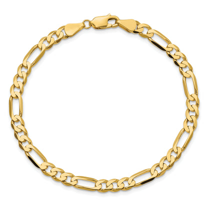10K Yellow Gold 10K 5.25mm Flat Figaro Chain