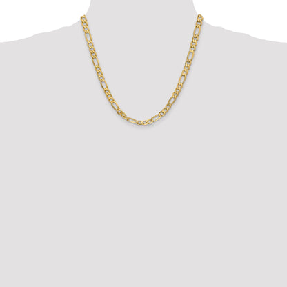 10K Yellow Gold 10K 6.25mm Flat Figaro Chain