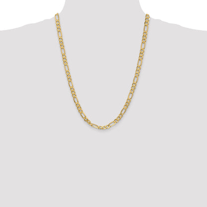 10K Yellow Gold 10K 6.25mm Flat Figaro Chain