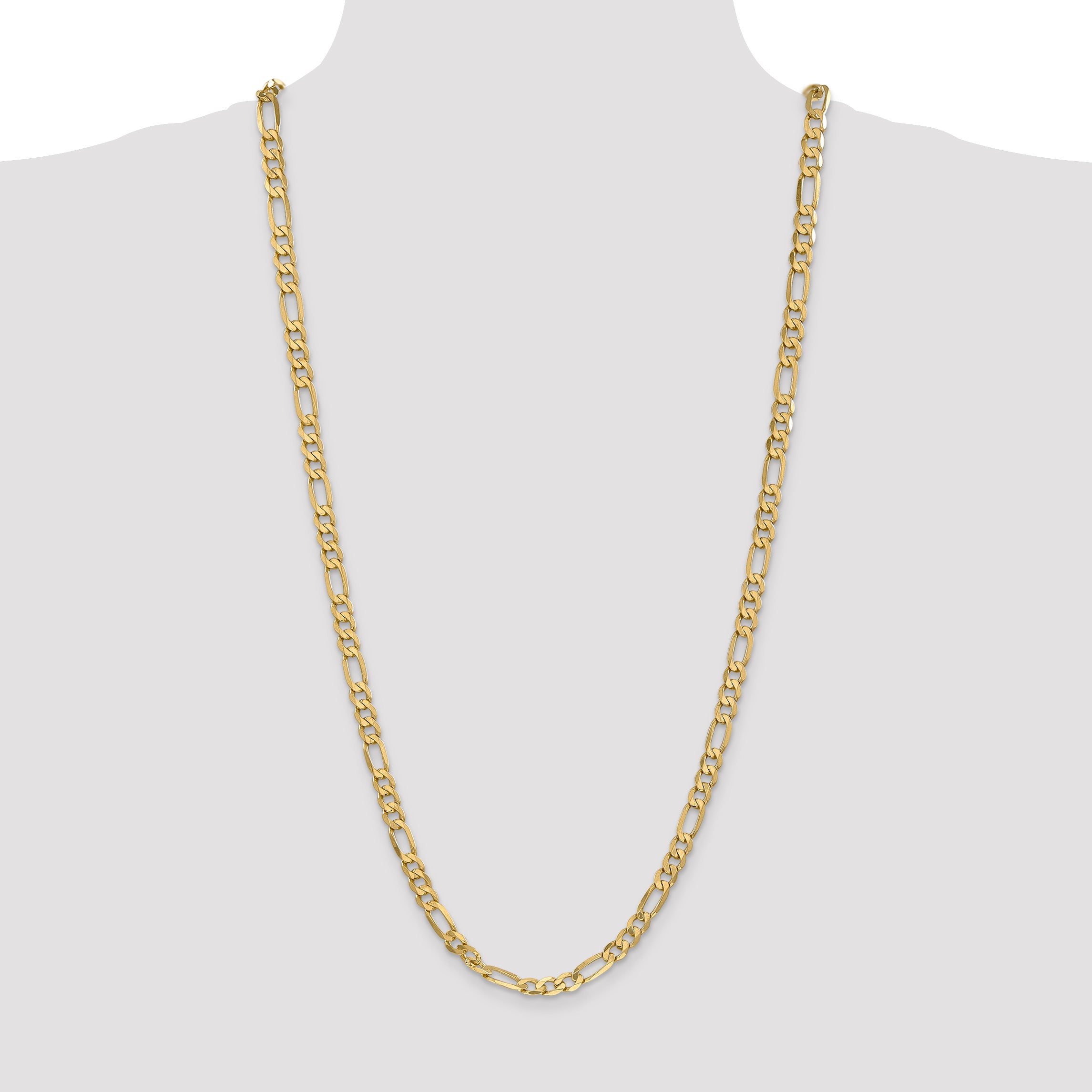 10K Yellow Gold 10K 6.25mm Flat Figaro Chain