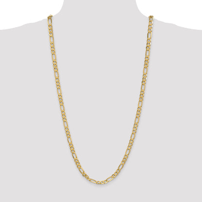 10K Yellow Gold 10K 6.25mm Flat Figaro Chain