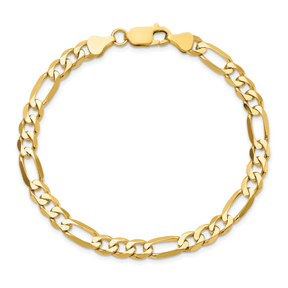 10K Yellow Gold 10K 6.25mm Flat Figaro Chain