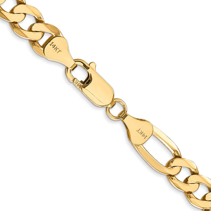10K Yellow Gold 10K 7mm Flat Figaro Chain