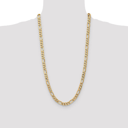 10K Yellow Gold 10K 7mm Flat Figaro Chain