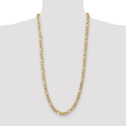 10K Yellow Gold 10K 7mm Flat Figaro Chain