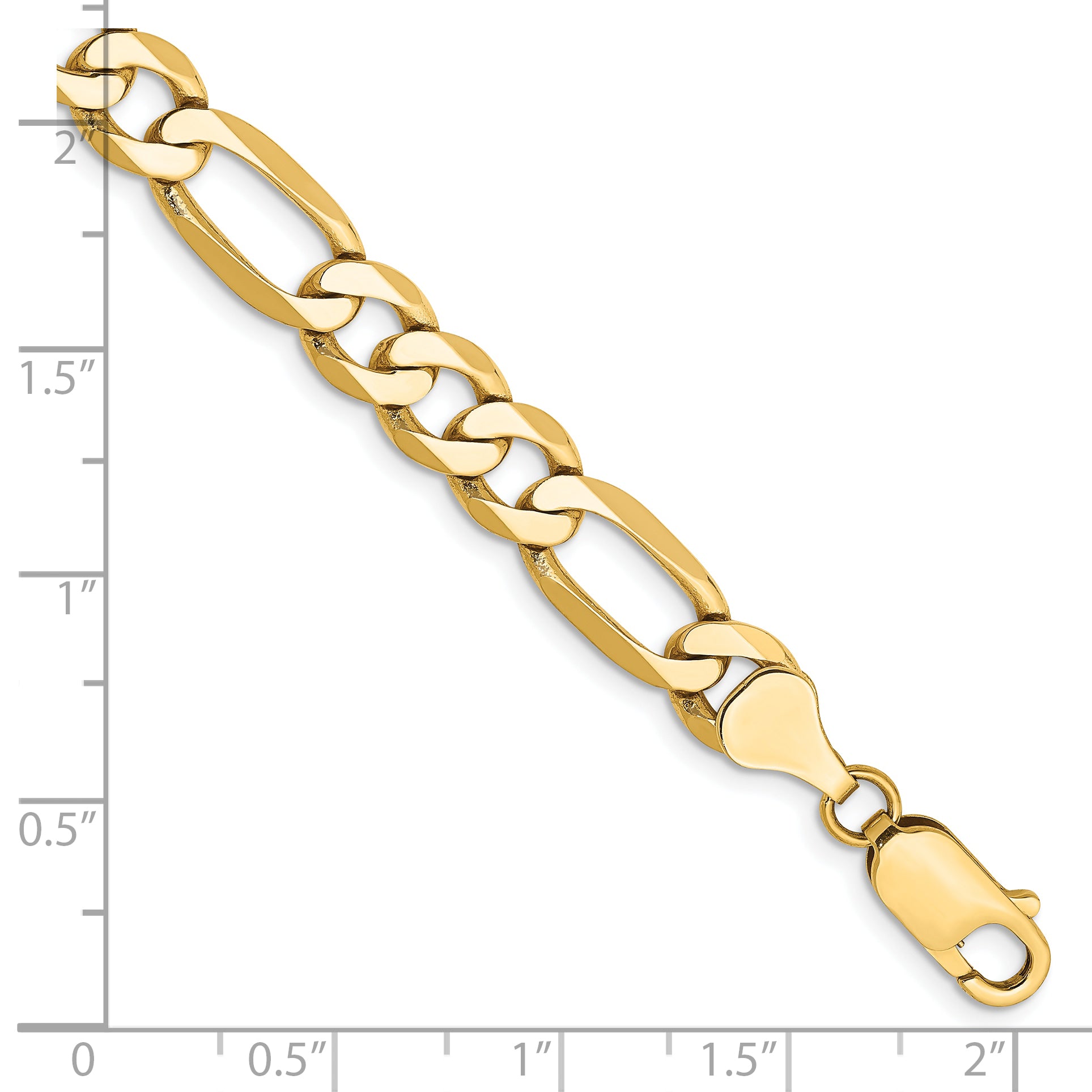 10K Yellow Gold 10K 7mm Flat Figaro Chain