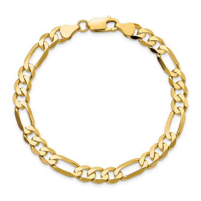 10K Yellow Gold 10K 7mm Flat Figaro Chain