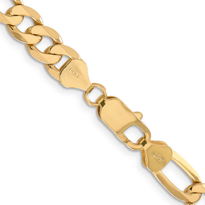 10K Yellow Gold 10K 7.5mm Flat Figaro Chain