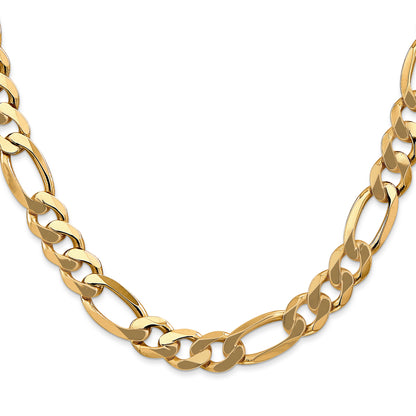 10K Yellow Gold 10K 8.75mm Flat Figaro Chain