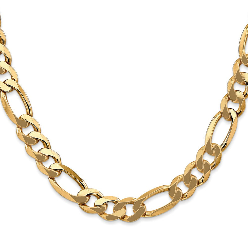 10K Yellow Gold 8.75mm Flat Figaro Chain Necklace