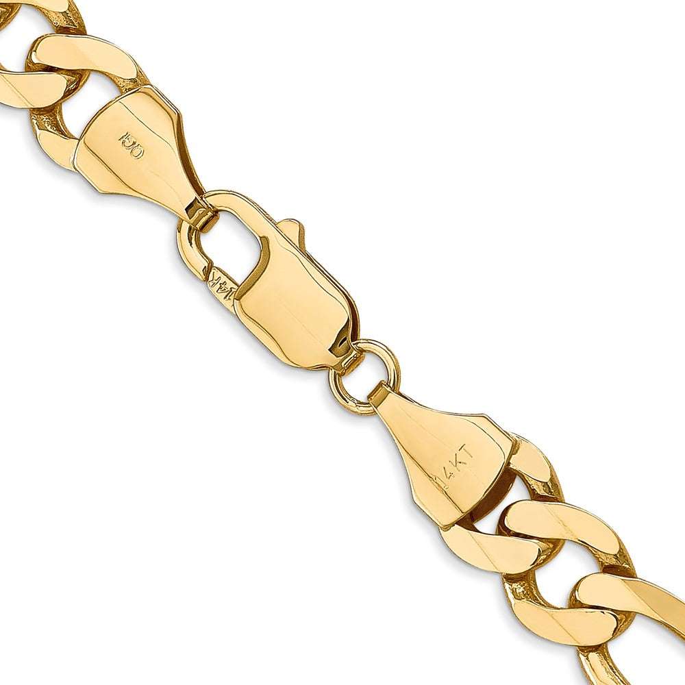 10K Yellow Gold 8.75mm Flat Figaro Chain Necklace