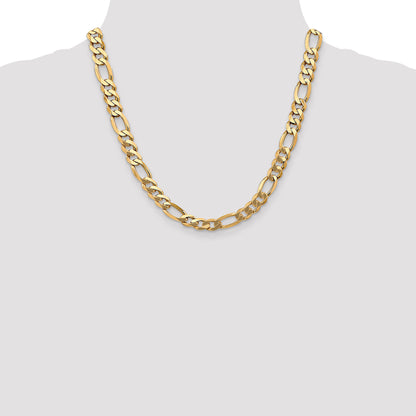 10K Yellow Gold 10K 8.75mm Flat Figaro Chain