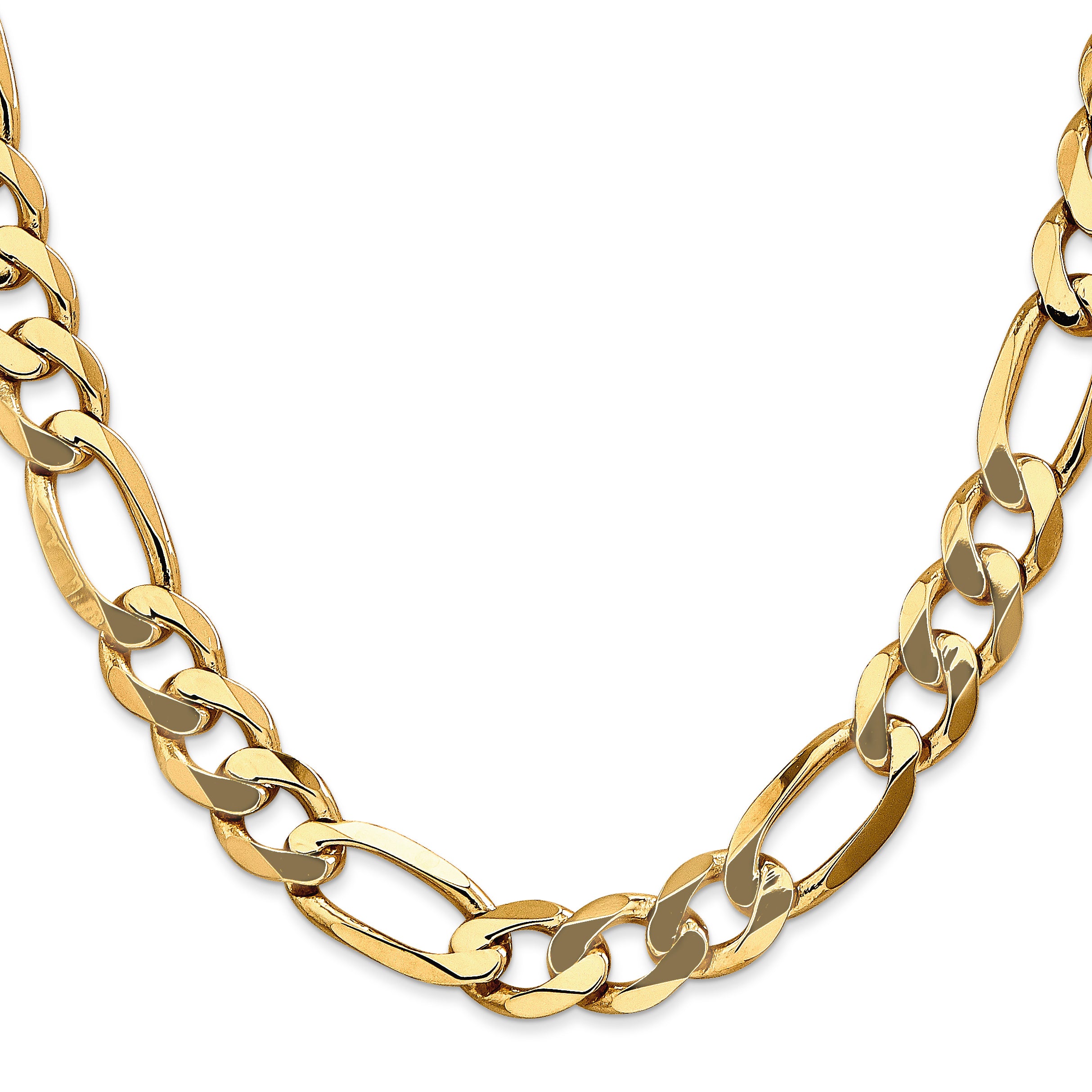 10K Yellow Gold 10K 10mm Flat Figaro Chain