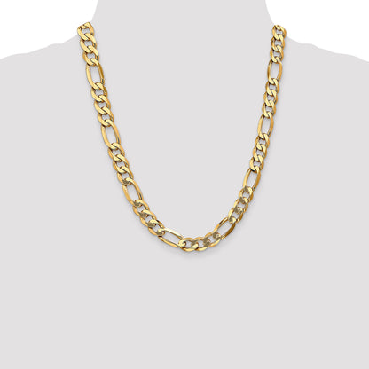 10K Yellow Gold 10K 10mm Flat Figaro Chain