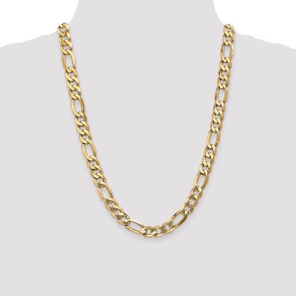 10K Yellow Gold 10K 10mm Flat Figaro Chain