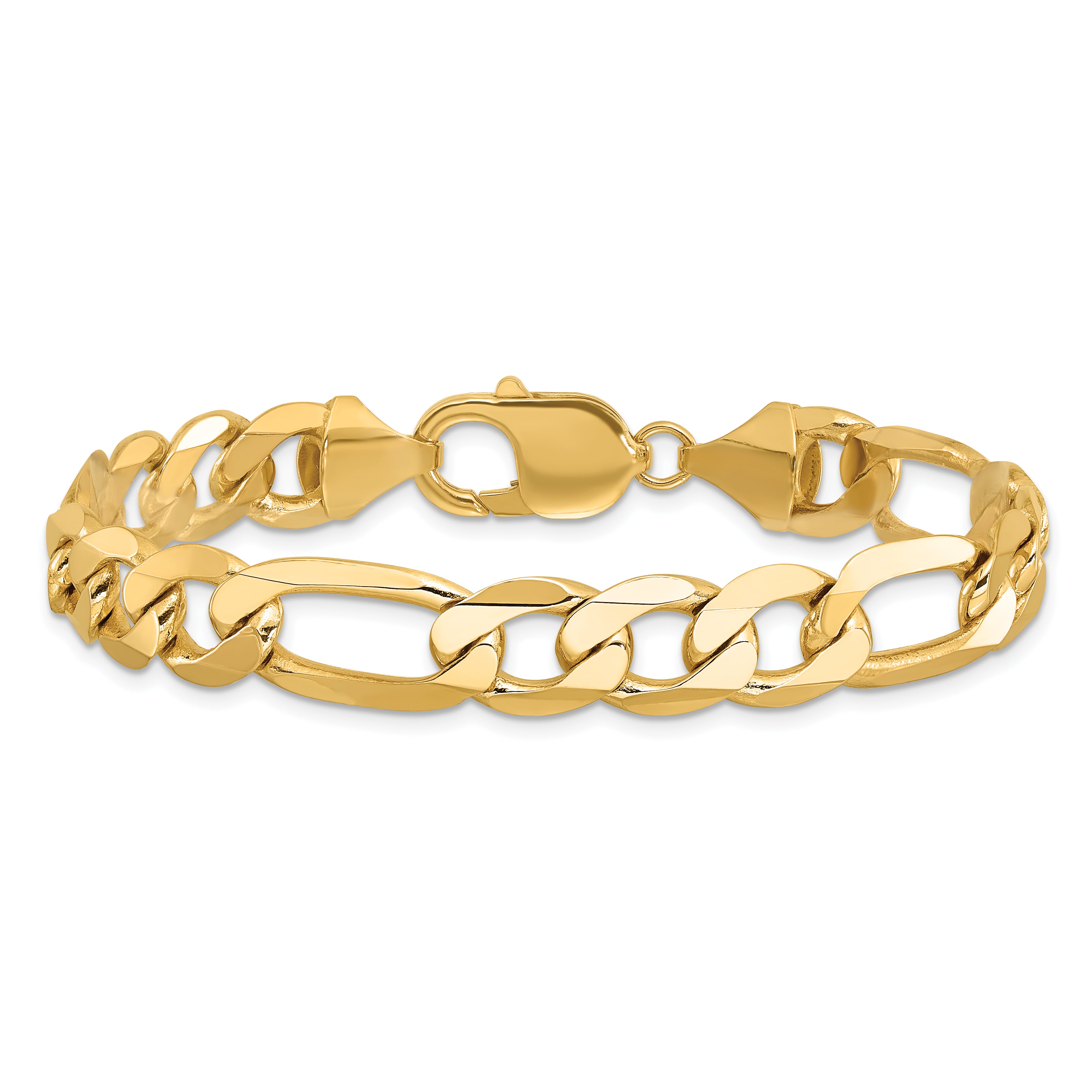 10K Yellow Gold 10K 10mm Flat Figaro Chain