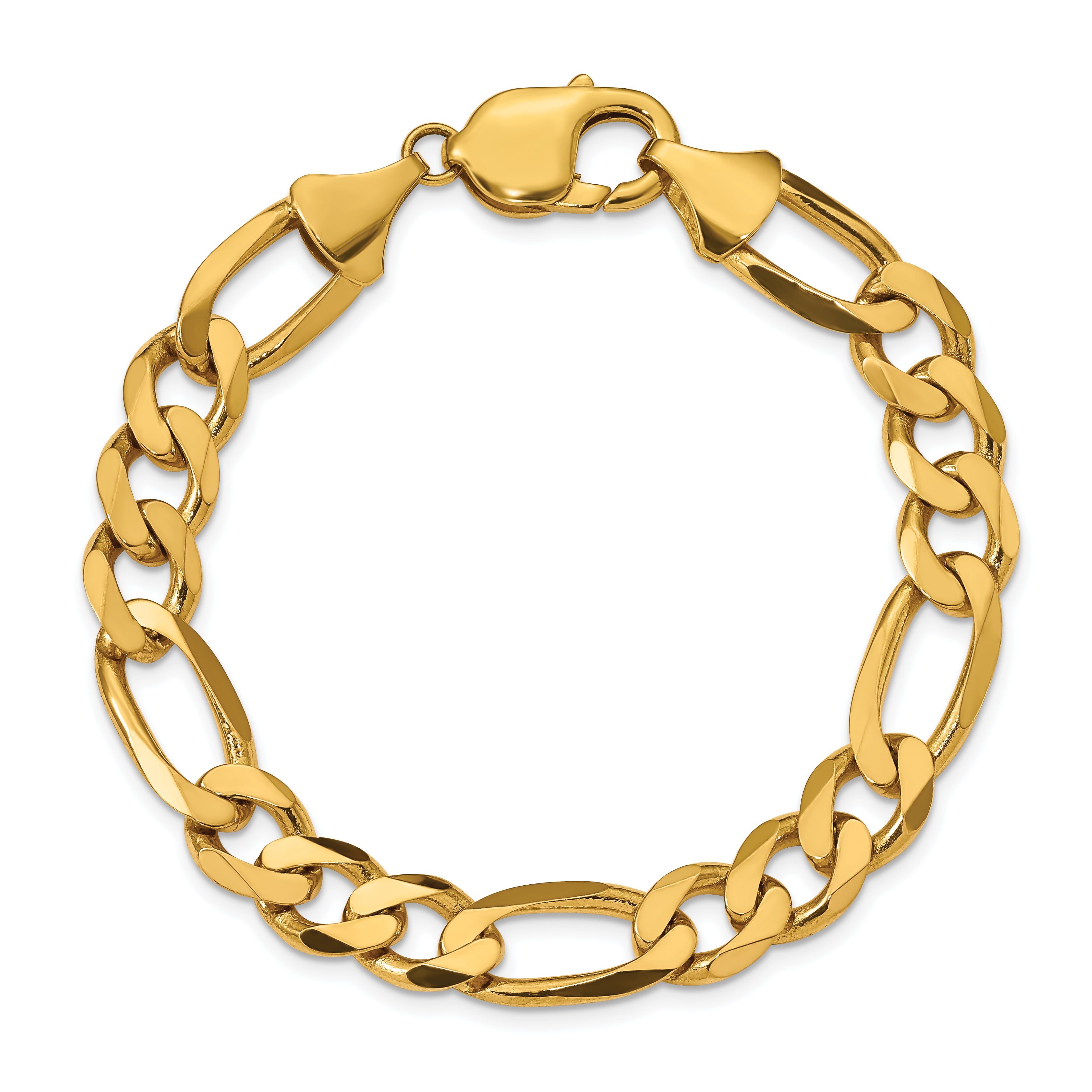 10K Yellow Gold 10K 10mm Flat Figaro Chain