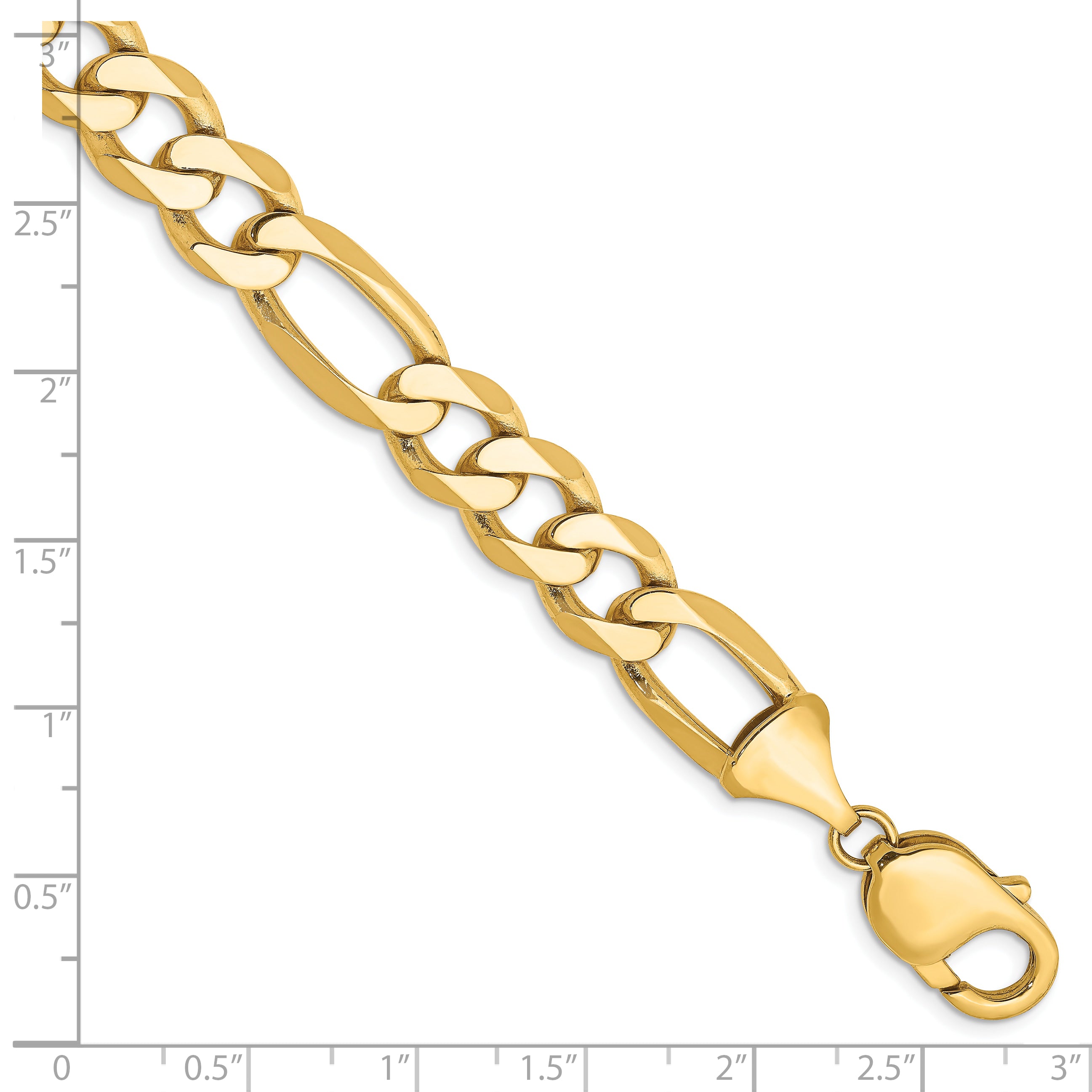 10K Yellow Gold 10K 10mm Flat Figaro Chain