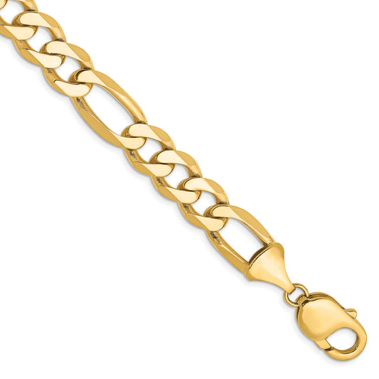 10K Yellow Gold 10K 10mm Flat Figaro Chain