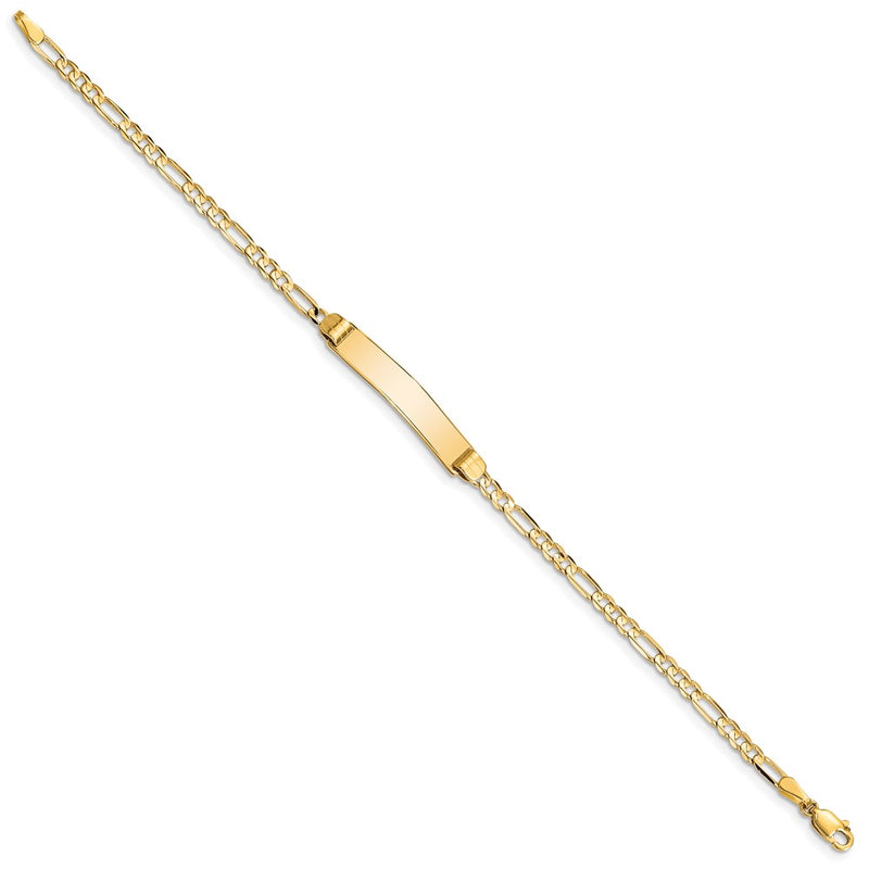 7 Inch 10K Figaro Link Id Bracelet